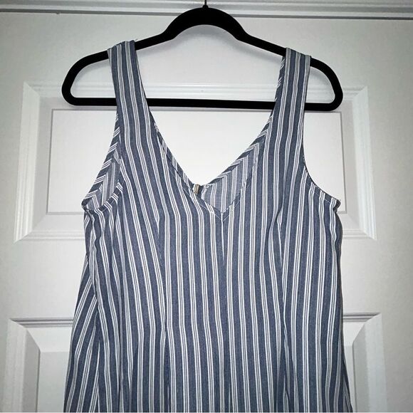 New, Show me your Mumu Stripe Print Button Front Short Romper - Picture 6 of 7